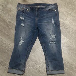 Blue True Religion Distressed Jeans